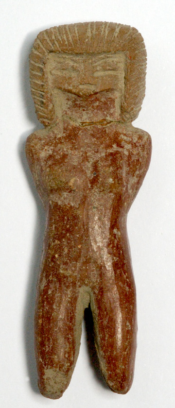 clay woman with burnished red glaze