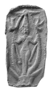 Syrian plaque of goddess between palm tree fronds