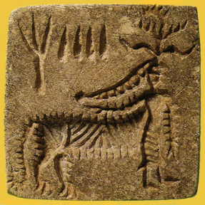 Indus seal of tiger woman