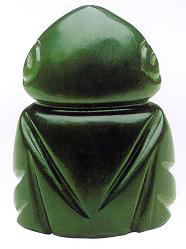 rounded frog greenstone amulet