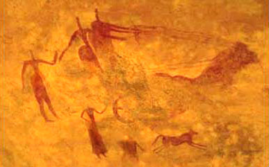 Garamantes rock mural of the ancient Libyans