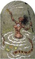 Malawia artist's painting of python priestess